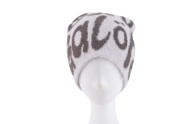 Grey Mohair Logo Beanie
